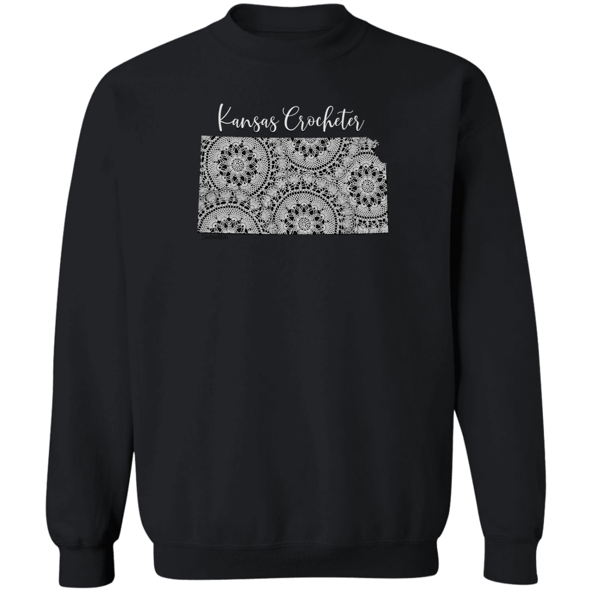 Kansas Crocheter Crewneck Pullover Sweatshirt