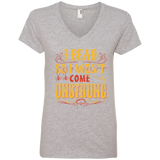 I Bead So I Won't Come Unstrung (gold) Ladies V-neck Tee - Crafter4Life - 1