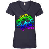 Quilters Create Piece Full Lives Ladies V-neck Tee - Crafter4Life - 6