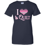 I Heart to Quilt Ladies Custom 100% Cotton T-Shirt - Crafter4Life - 9