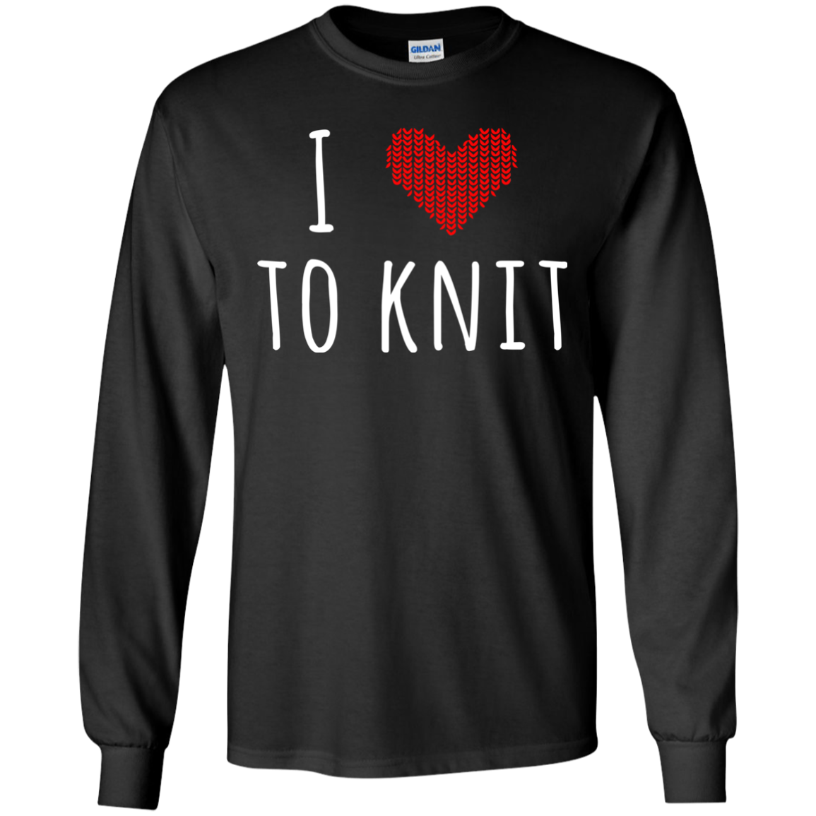 I Heart To Knit LS Ultra Cotton T-Shirt