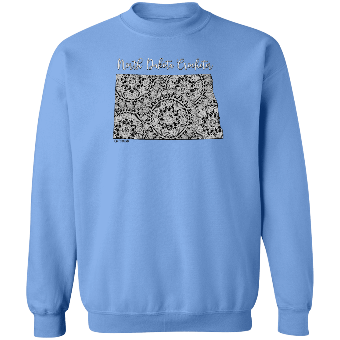 North Dakota Crocheter Crewneck Pullover Sweatshirt