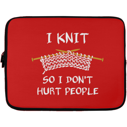 I Knit So I Don't Hurt People Laptop Sleeves