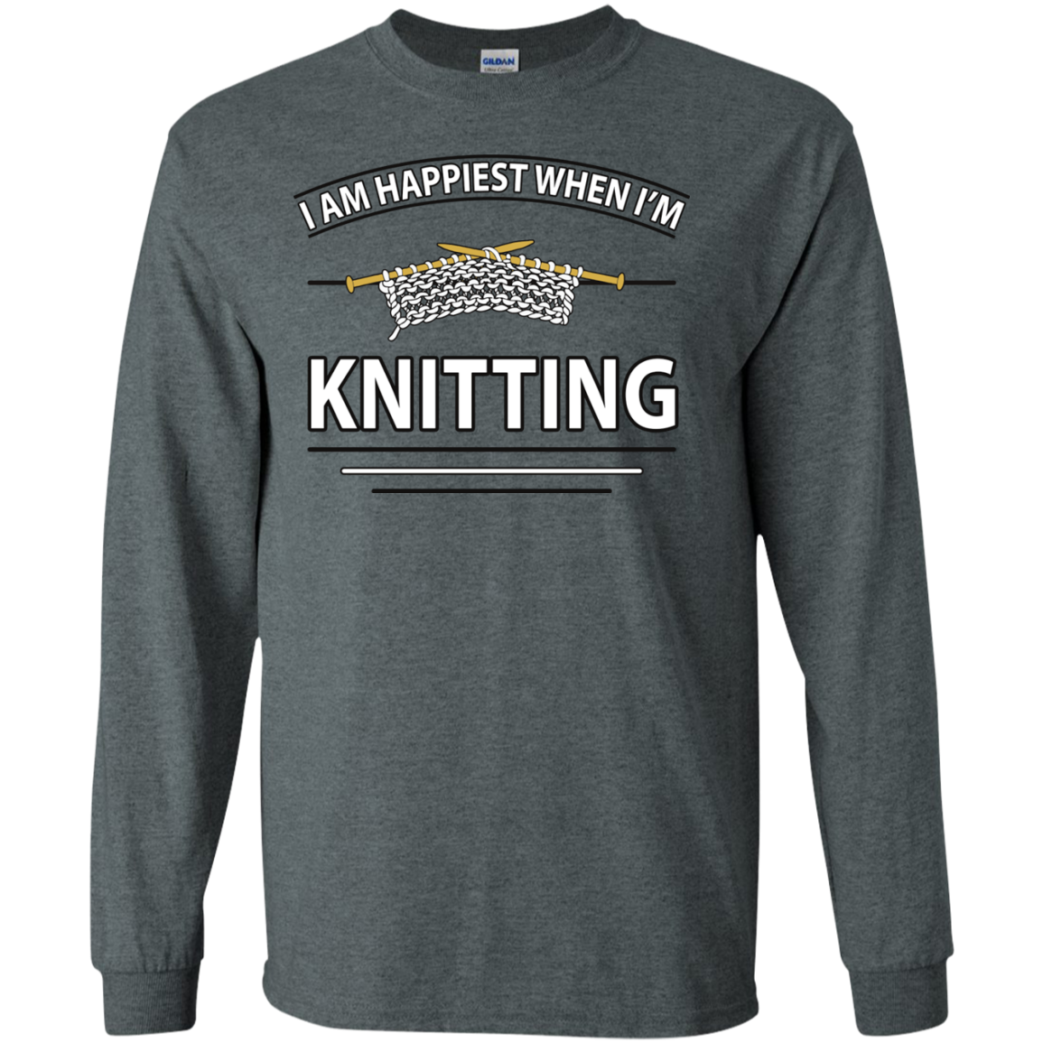 I Am Happiest When I'm Knitting Long Sleeve Ultra Cotton T-Shirt - Crafter4Life - 4