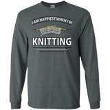 I Am Happiest When I'm Knitting Long Sleeve Ultra Cotton T-Shirt - Crafter4Life - 4