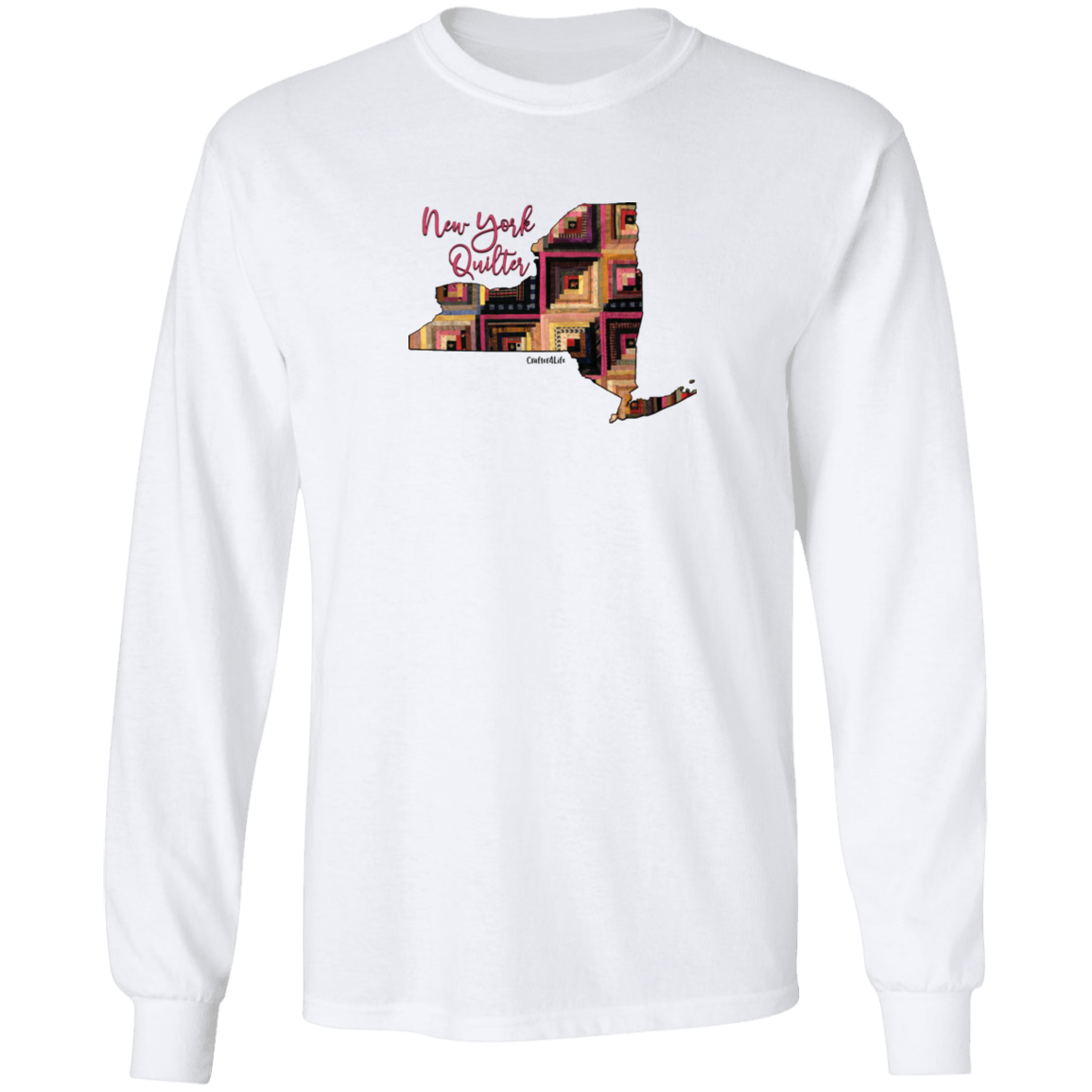 New York Quilter Long Sleeve T-Shirt, Gift for Quilting Friends and Family