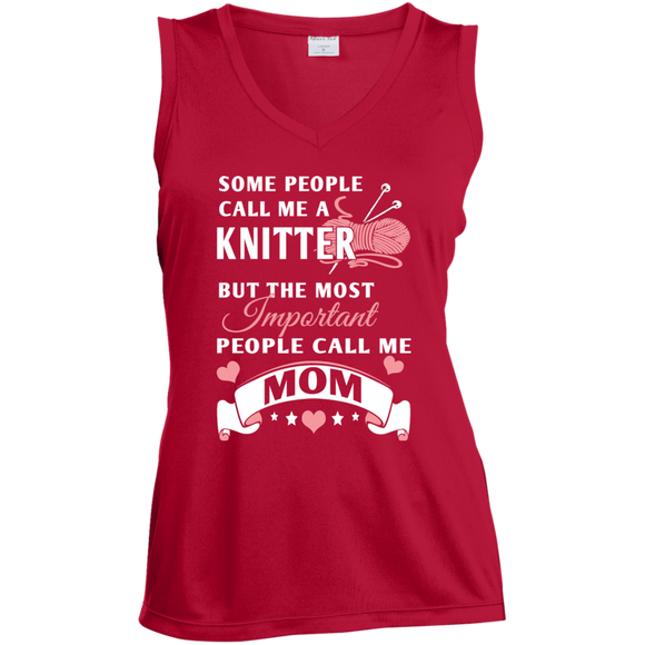 Knitter Mom Ladies' Sleeveless Moisture Absorbing V-Neck