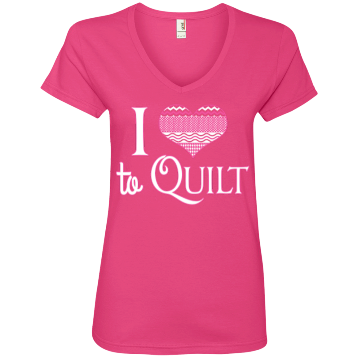 I Heart to Quilt Ladies V-neck Tee - Crafter4Life - 5