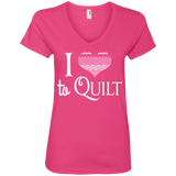 I Heart to Quilt Ladies V-neck Tee - Crafter4Life - 5