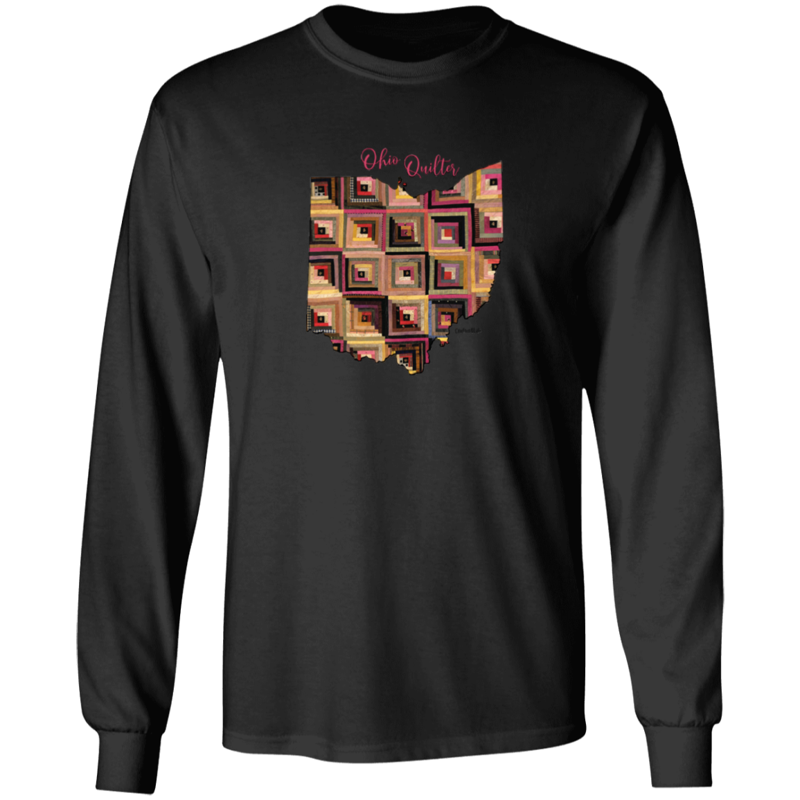 Ohio Quilter Long Sleeve T-Shirt, Gift for Quilting Friends and Family