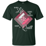 Make a Quilt (pink) Custom Ultra Cotton T-Shirt - Crafter4Life - 3