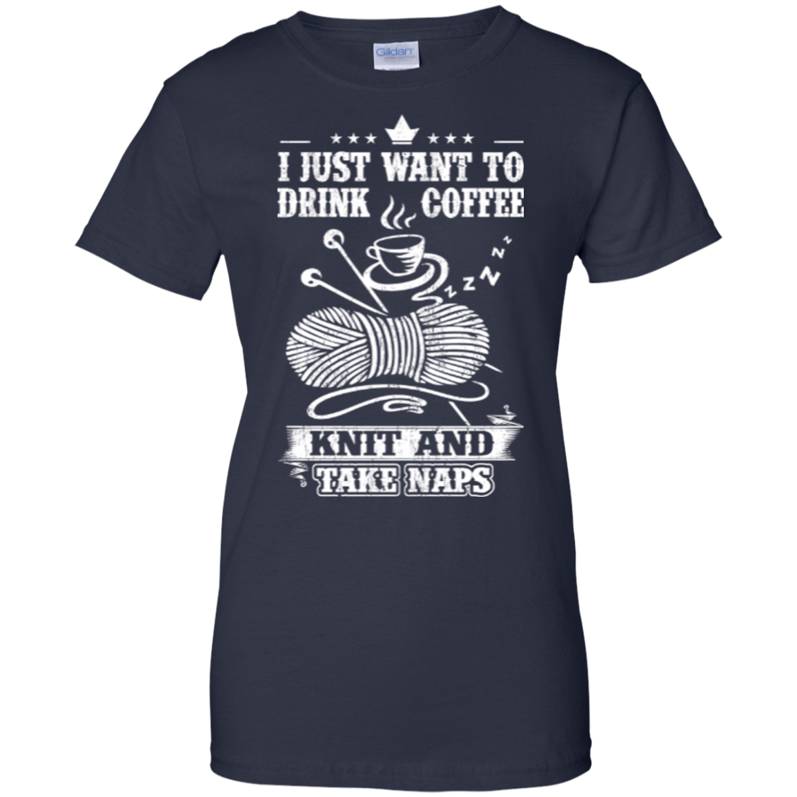 Coffee-Knit-Nap Ladies Custom 100% Cotton T-Shirt - Crafter4Life - 8