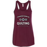 I'm Happiest When I'm Quilting Flowy Racerback Tank