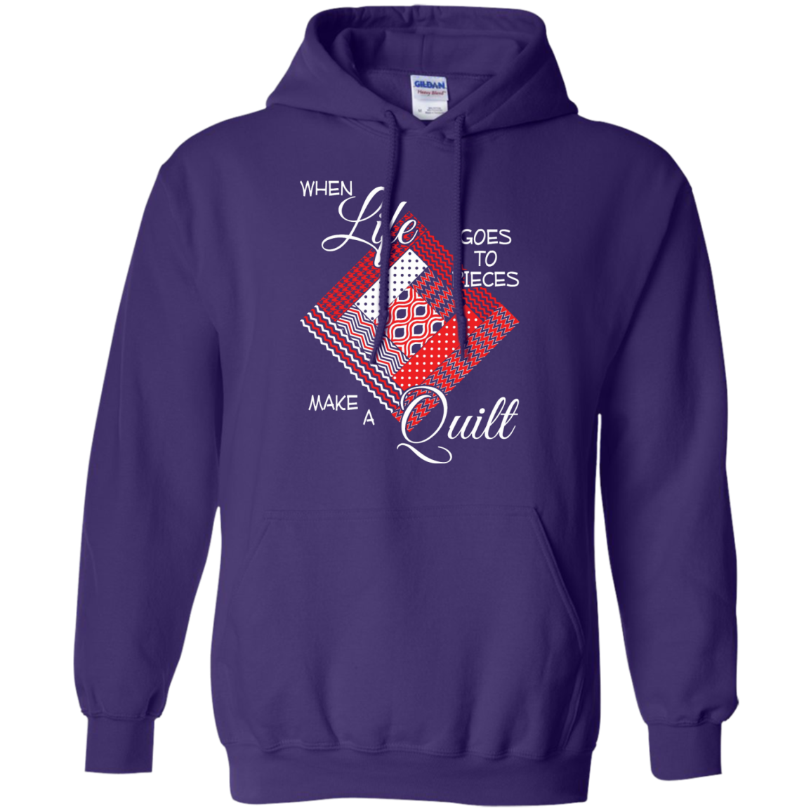 Make a Quilt (red) Pullover Hoodies - Crafter4Life - 7