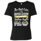 The Best Cure for Boredom is Knitting Ladies Relaxed Jersey Short-Sleeve T-Shirt