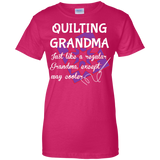 Quilting Grandma Ladies Custom 100% Cotton T-Shirt