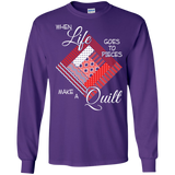 Make a Quilt (red) Long Sleeve Ultra Cotton T-Shirt - Crafter4Life - 8
