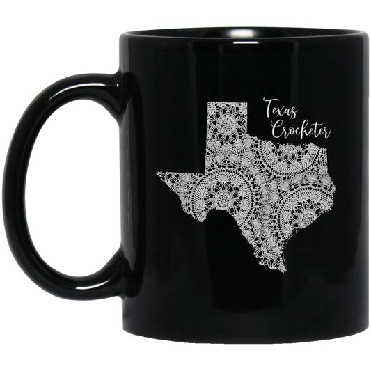 Texas Crocheter Black Mugs