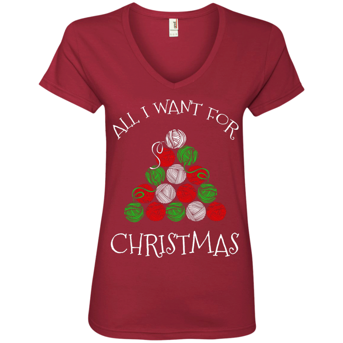 All I Want for Christmas is Yarn Ladies V-Neck Tee
