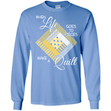 Make a Quilt (yellow) Long Sleeve Ultra Cotton T-Shirt - Crafter4Life - 1