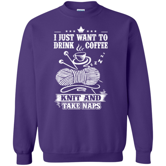 Coffee-Knit-Nap Crewneck Sweatshirt - Crafter4Life - 1