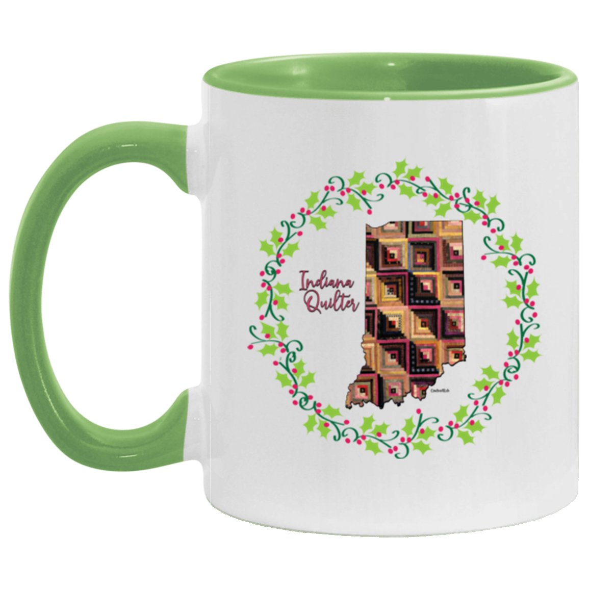 Indiana Quilter Christmas Accent Mug