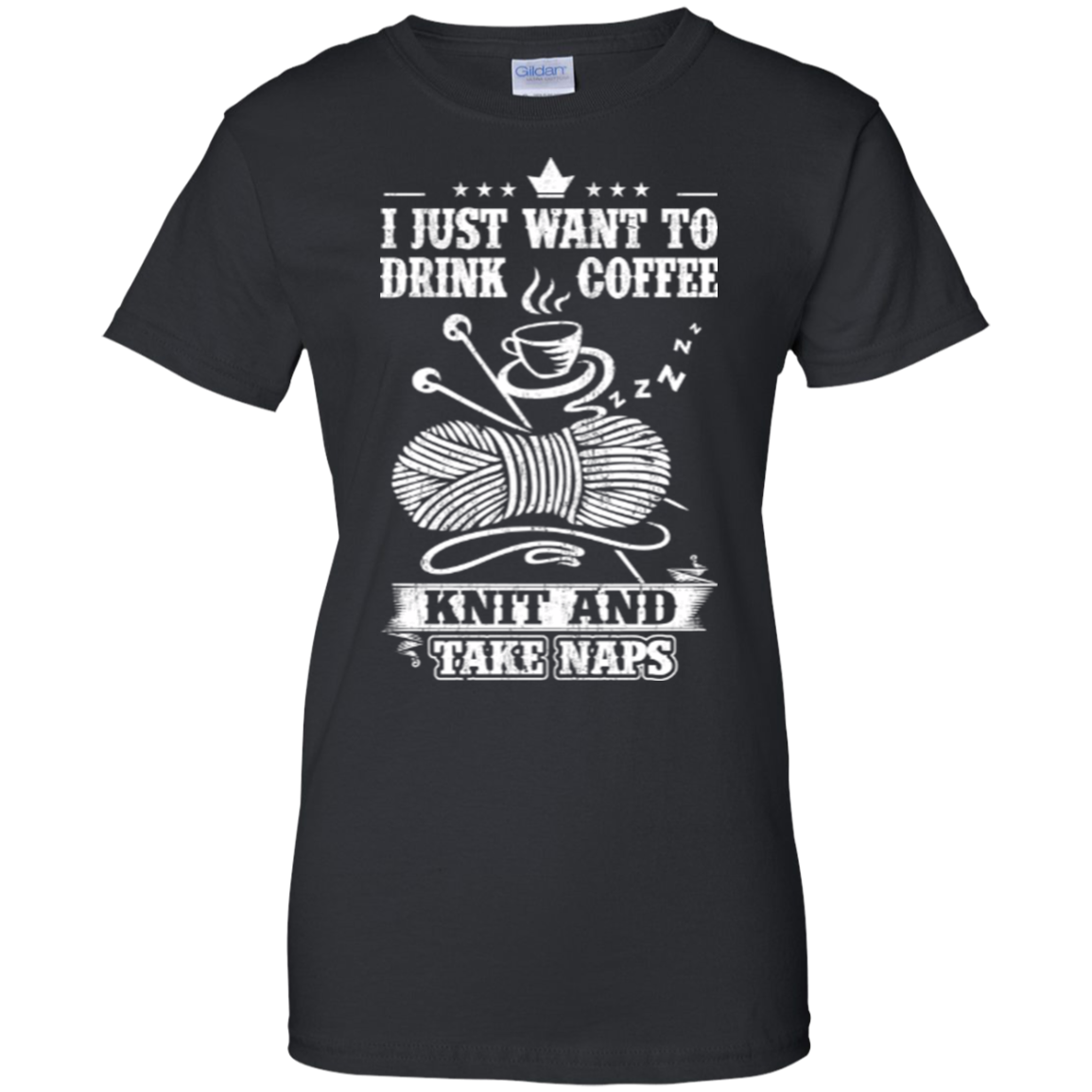 Coffee-Knit-Nap Ladies Custom 100% Cotton T-Shirt - Crafter4Life - 2