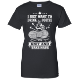 Coffee-Knit-Nap Ladies Custom 100% Cotton T-Shirt - Crafter4Life - 2