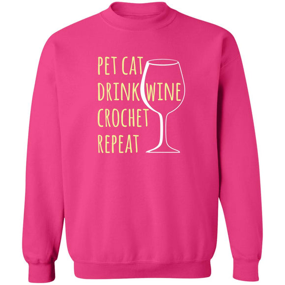 Pet Cat-Drink Wine-Crochet Sweatshirt