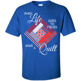 Make a Quilt (red) Custom Ultra Cotton T-Shirt - Crafter4Life - 6