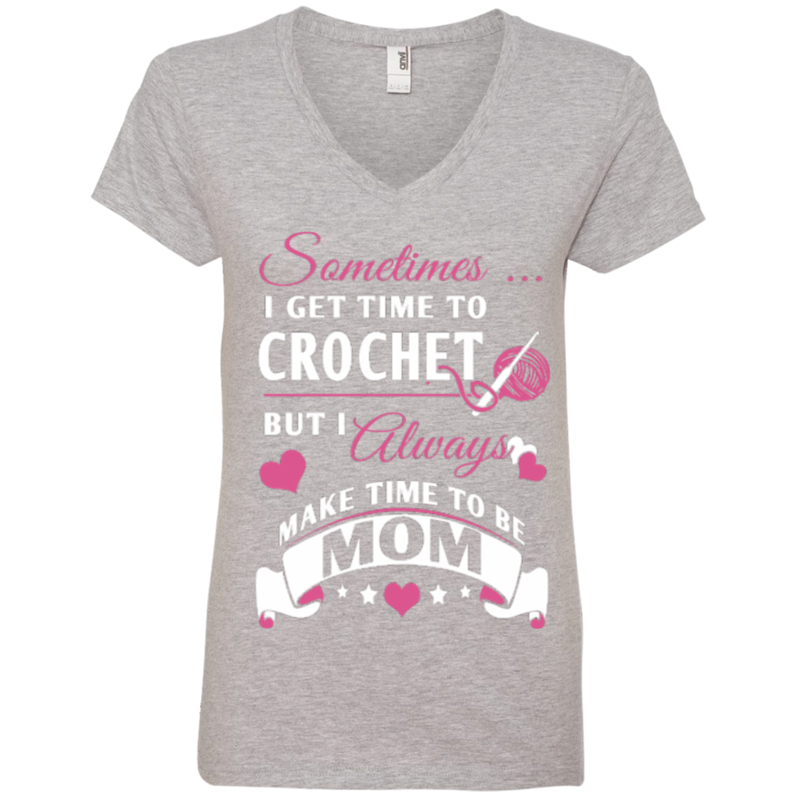 Crochet Mom Ladies V-neck Tee - Crafter4Life - 1
