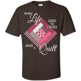 Make a Quilt (pink) Custom Ultra Cotton T-Shirt - Crafter4Life - 4