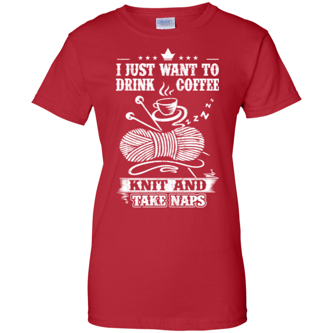 Coffee-Knit-Nap Ladies Custom 100% Cotton T-Shirt - Crafter4Life - 11