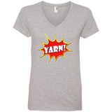 Yarn! Comic Starburst Ladies V-Neck T-Shirt
