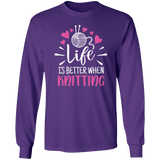 Life is Better When Knitting LS Ultra Cotton T-Shirt