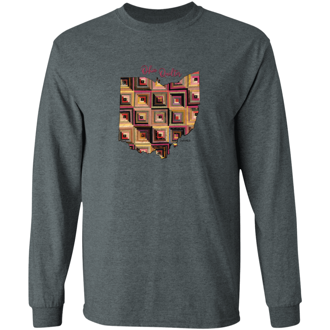 Ohio Quilter Long Sleeve T-Shirt, Gift for Quilting Friends and Family