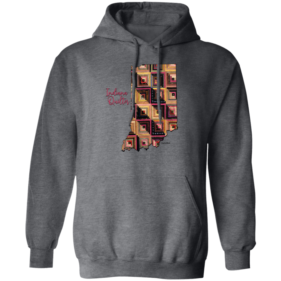 Indiana Quilter Pullover Hoodie, Gift for Quilting Friends and Family