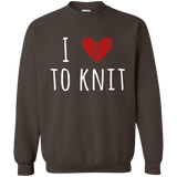 I Heart To Knit Crewneck Pullover Sweatshirt