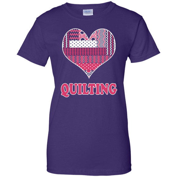 Heart Quilting Ladies Custom 100% Cotton T-Shirt - Crafter4Life - 1