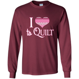 I Heart to Quilt Long Sleeve Ultra Cotton T-Shirt - Crafter4Life - 1