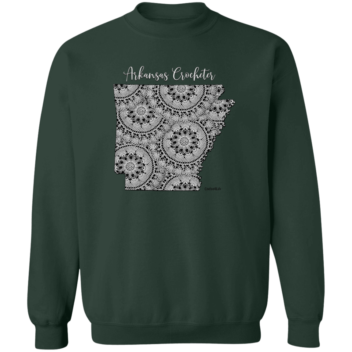Arkansas Crocheter Crewneck Pullover Sweatshirt