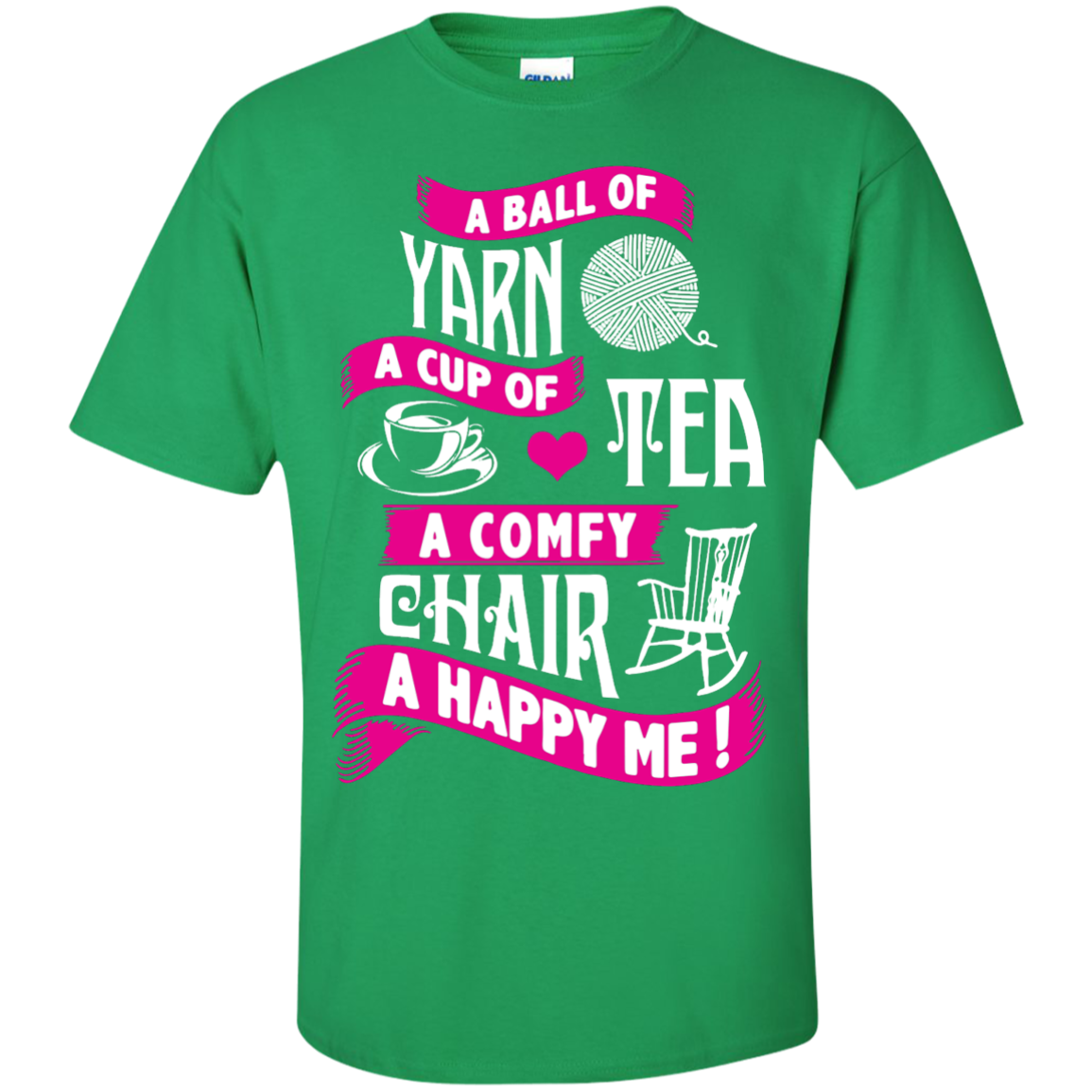 A Ball of Yarn, A Happy Me Custom Ultra Cotton T-Shirt - Crafter4Life - 4