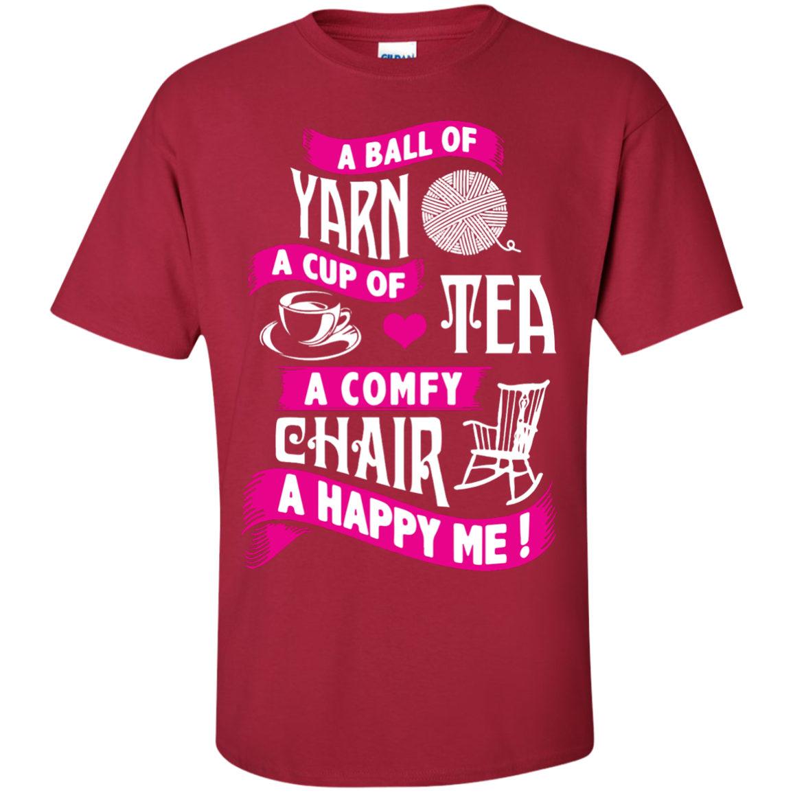 A Ball of Yarn, A Happy Me Custom Ultra Cotton T-Shirt - Crafter4Life - 5