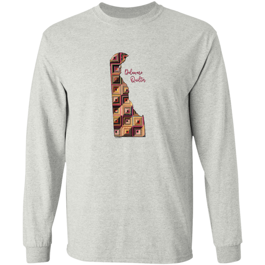 Delaware Quilter Long Sleeve T-Shirt, Gift for Quilting Friends and Family