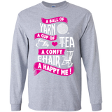 A Ball of Yarn, A Happy Me Long Sleeve Ultra Cotton Tshirt - Crafter4Life - 4