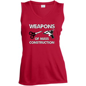 Weapons of Mass Construction Ladies Sleeveless Moisture Absorbing V-Neck