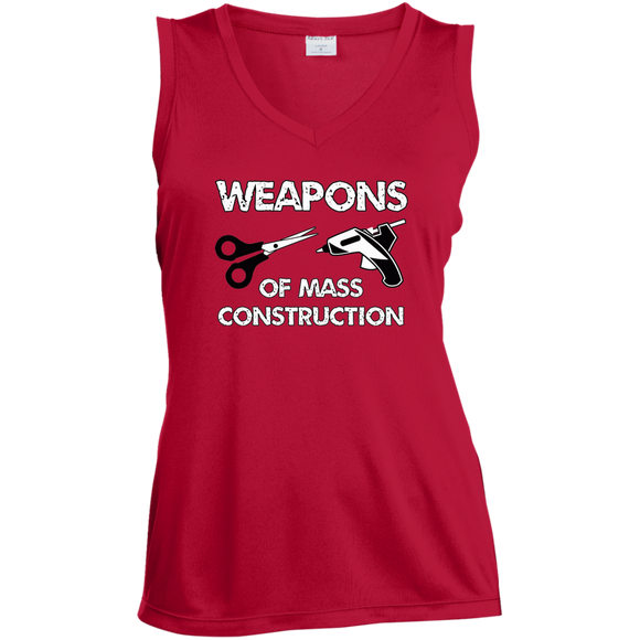 Weapons of Mass Construction Ladies Sleeveless Moisture Absorbing V-Neck