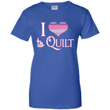 I Heart to Quilt Ladies Custom 100% Cotton T-Shirt - Crafter4Life - 12