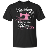 Sewing Keeps Me Going Custom Ultra Cotton T-Shirt - Crafter4Life - 2