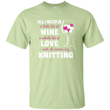 All I Need is Wine-Love-Knitting Custom Ultra Cotton T-Shirt - Crafter4Life - 9
